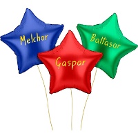 Balões de estrelas dos Reis Magos de 48 cm - 3 unidades