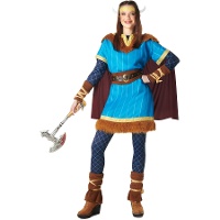 Fantasia de viking azul para mulher