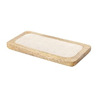 Bandeja retangular de madeira 22,5 x 12,5 cm - DCasa