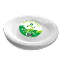 Tabuleiro para cana de açúcar biodegradável branco oval 26 x 19 cm - 25 unidades
