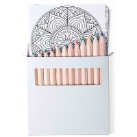 Conjunto para colorir com lápis e folhas de mandalas