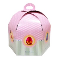 Caixa para bolo alto hexagonal 35 x 35 x 19 cm com pega - 5 unidades