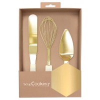 Conjunto de utensílios de cozinha dourados - Scrapcooking - 3 pcs.