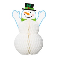 Figura de boneco de neve em favo de mel de 30,4 cm - 1 unidade