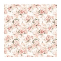 Papel Velino Shabby Roses de 30,5 x 30,5 cm - Artis decor - 4 unidades