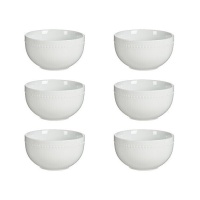 Taça redonda de porcelana de 0,7 L com rebordo - 6 unid.