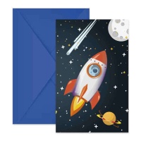 Convites galáxia espaço exterior - 6 unidades