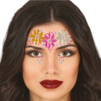 Jóias autocolantes com três faces de flores