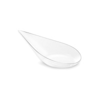 Colher em forma de lágrima para cocktail em plástico transparente de 10 x 5 cm - 50 unid.