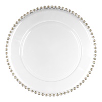 Individuais de 32 cm em plástico com pérolas