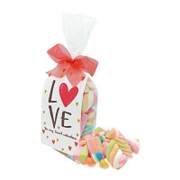 Saco de marshmallows Love variados 140 gr