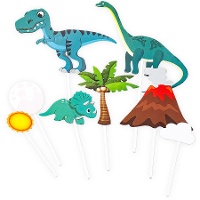 Topo para bolo de Dinossauros vulcão - 8 unidades