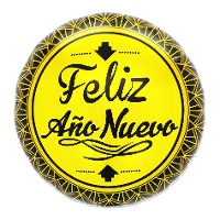 Balão de Feliz Ano Novo amarelo de 53 x 45 cm