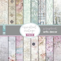 Kit de papéis para scrapbooking da Essential Vintage - Artis decor - 18 folhas