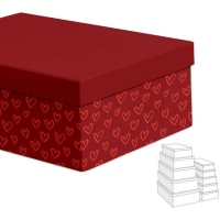 Caixa de corações rectangulares - DCasa - 15 unidades