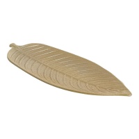 Tabuleiro decorativo de madeira folha de ouro 45,5 cm - DCasa