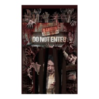 Decoração de porta de zombie com cortina 1,45 x 2,40 m