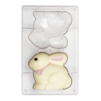 Molde de coelhinho de chocolate 13 x 11 cm - Decora - 2 cavidades