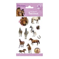 Tatuagens temporárias sortidas de cavalos - 12 unidades