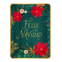 Bandeja Feliz Natal com flores 25 x 34 cm - 2 unidades