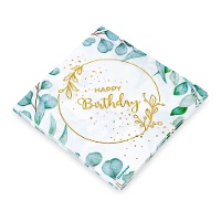 Guardanapos de Aniversário Floral 16,5 x 16,5 cm - 12 unidades