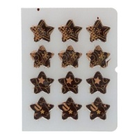 Chocolate Bronze Star Decorations - 12 pcs.