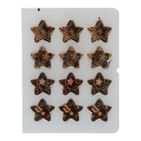 Decorações Estrela de Bronze de Chocolate - 12 unidades