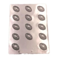 Molde de plástico para bolas de râguebi de chocolate 24 x 18,5 cm - Pastkolor - 14 cavidades