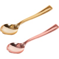 Colheres de plástico 13 cm metalizadas - 6 unid.