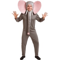 Fato de elefante com capuz para adultos