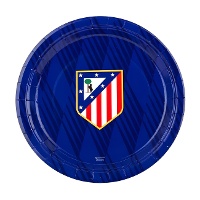 Pack com 8 pratos azuis do Atlético de Madrid - 18 cm
