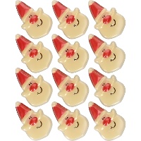 Estatuetas de Pai Natal em chocolate branco - 12 unid.
