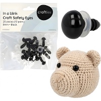 Olhos de segurança para amigurumis de 0,6 cm, pretos - 10 pares