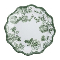 Prato floral verde de 26,5 cm