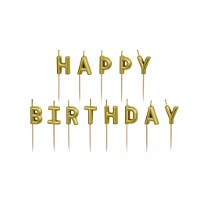 Velas de Feliz Aniversário em cores metálicas