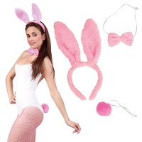 Fato de coelhinho cor-de-rosa