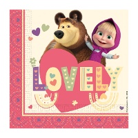 Guardanapos da Masha e o Urso 16,5 x 16,5 cm - 20 unidades