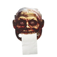 Suporte para papel higiénico com cara de zombie