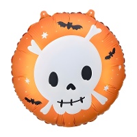 Balão redondo com caveira e morcegos 45 cm - PartyDeco
