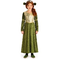 Fato de princesa verde medieval para menina