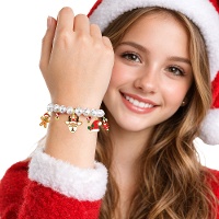 Pulseira de charms natalinos