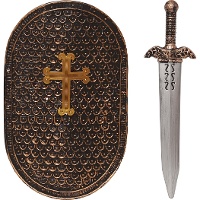 Espada e escudo de guerreiro para crianças