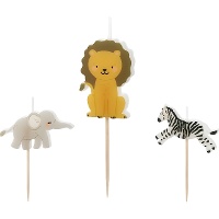 Velas Safari mix - 3 unidades