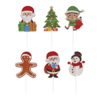 Palitos de Natal sortidos para cupcakes - Dekora - 30 pcs.