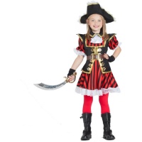 Roupa de Pirata Corsário Inglês para raparigas