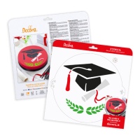 Estêncil de graduação de estudante 25 cm - Decorar