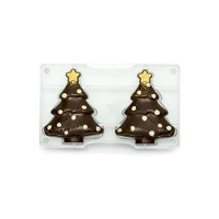 Molde de árvore de Natal para chocolate de 10 cm - Decora - 2 cavidades