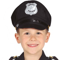Boné de polícia preta infantil