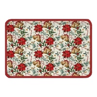 Bandejas de 34 x 25 cm de cartão com desenho de flor de Natal e sinos - 2 unidades