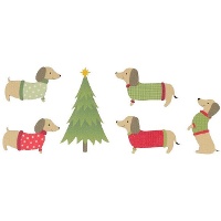 Figuras de madeira recortada de Cachorro Salsicha - 6 unidades